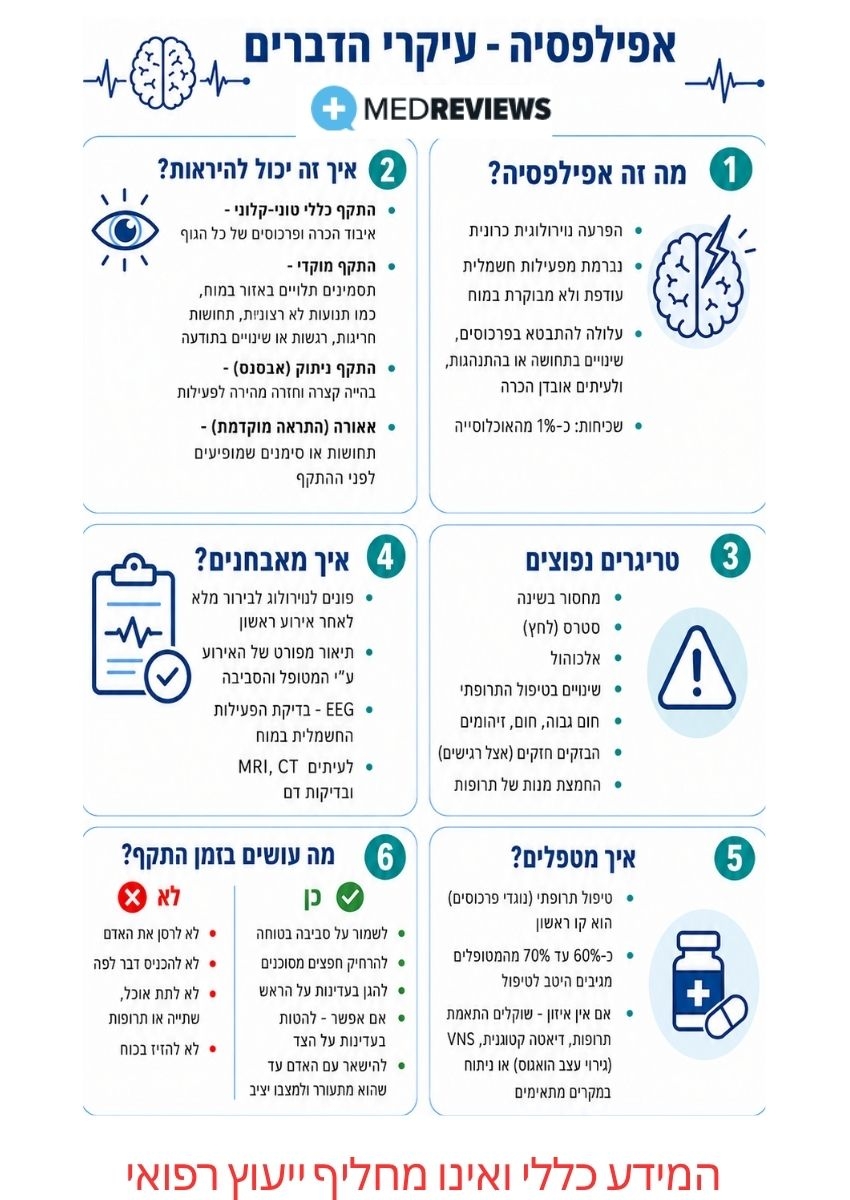 אפילפסיה - עיקרי הדברים אפילפסיה - עיקרי הדברים